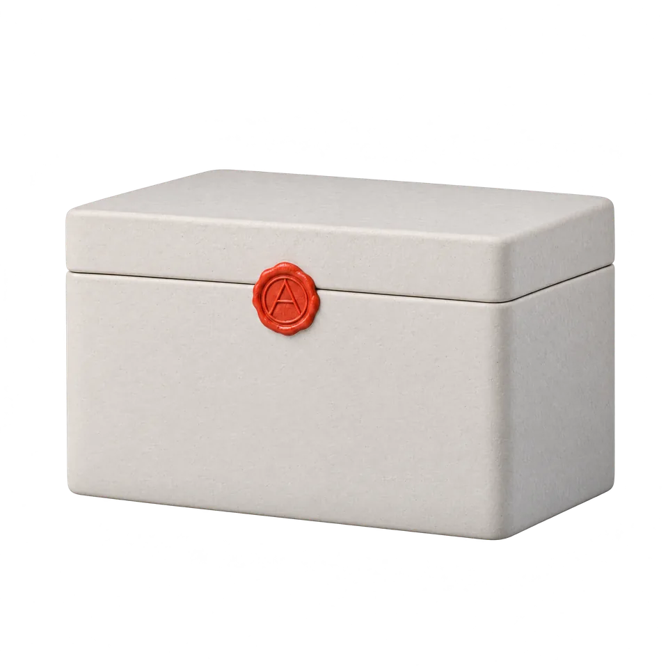 A sealed job crate with an intact wax seal